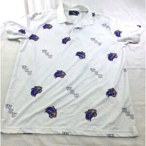 WCU Wildcats All Over Polo Shirt Size L By Polo Horse